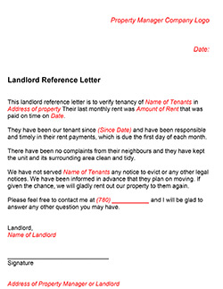 Landlord Reference Letter